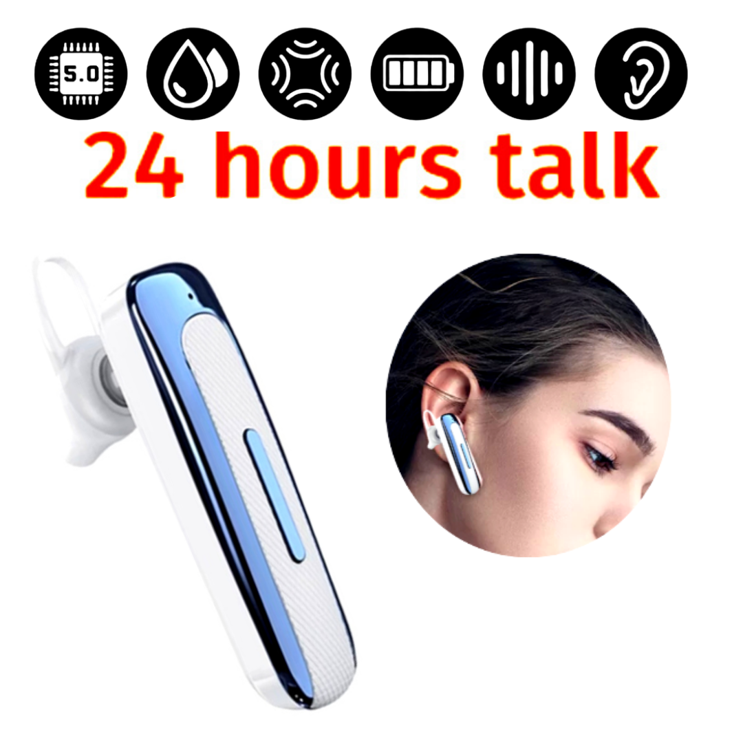Bluetooth 5.0 Earpiece Driving Trucker Wireless Headset Earbuds Noise Cancelling