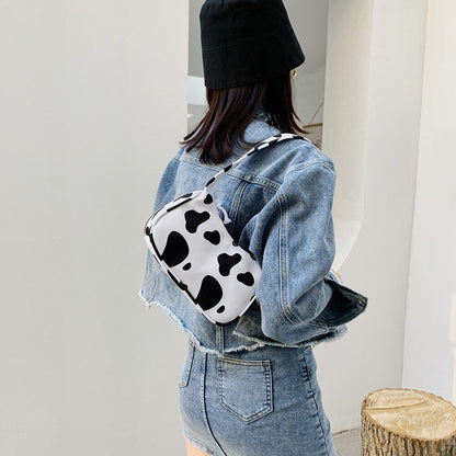 Animal Pattern Canvas Shoulder Bag Vintage Small Purse Square Handbag 22*14*8 CM