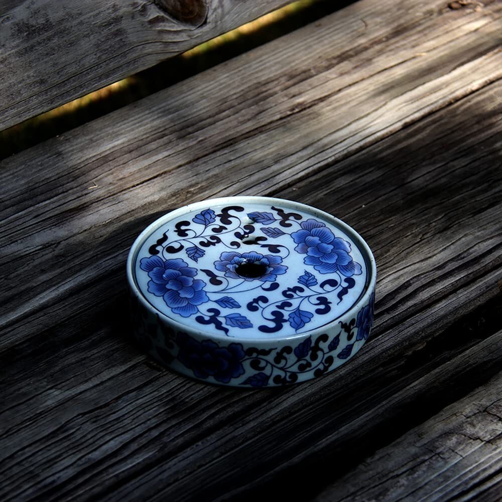 14.5cm Tea Tray Blue White Porcelain Pot Holder Chinese Style Kung Fu Tea