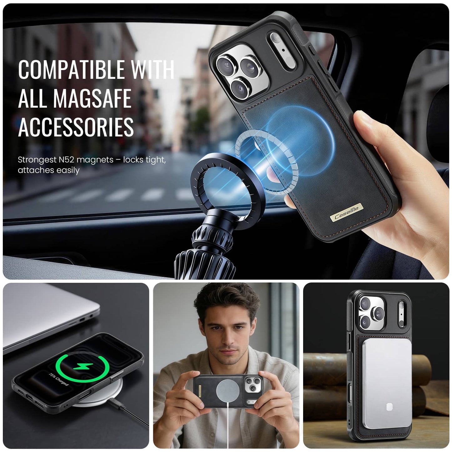 For iPhone 17e 17 16 15 14 13 12 11 Pro Max Magnetic Slim Protective Case Cover