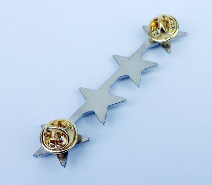 SILVERY METAL US MILITARY BERET STARS BADGE PIN INSIGNIA / U.S. RANK PIN