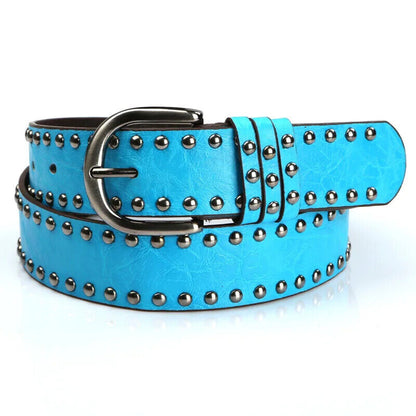 Women's Belt PU Leather Alloy Pin Buckle Fashion Punk Style All-Match Waistbands