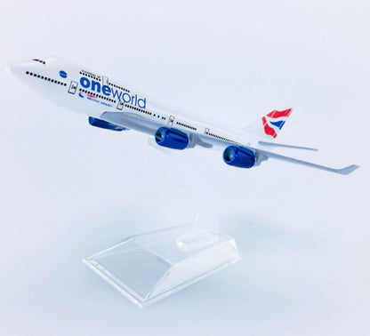 16cm British Airways Oneworld Boeing 747-400 Passenger Airplane Diecast Model