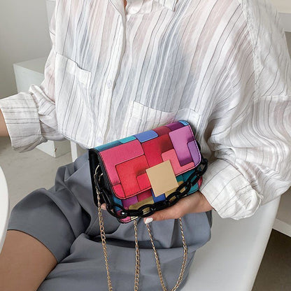 Shoulder Bag Printing Chain Female Phone Fashion Small Handbag Synthetic Leather