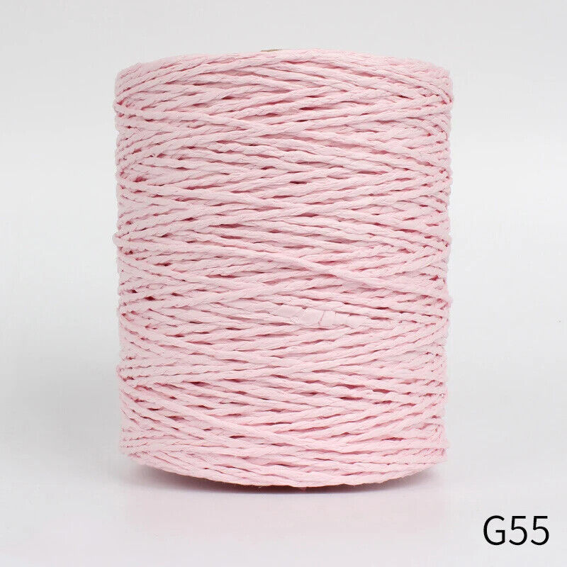 Hand Knitting Yarns 280-300M Natural Raffia Straw Colorful Crochet Threads Rolls