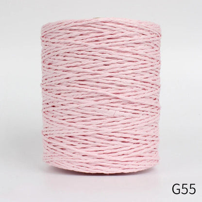 Hand Knitting Yarns 280-300M Natural Raffia Straw Colorful Crochet Threads Rolls