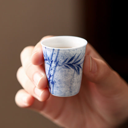 20ml Full Hand Painted Tea Cup Chinese Kungfu Cup Porcelain Cup Bamboo Print New