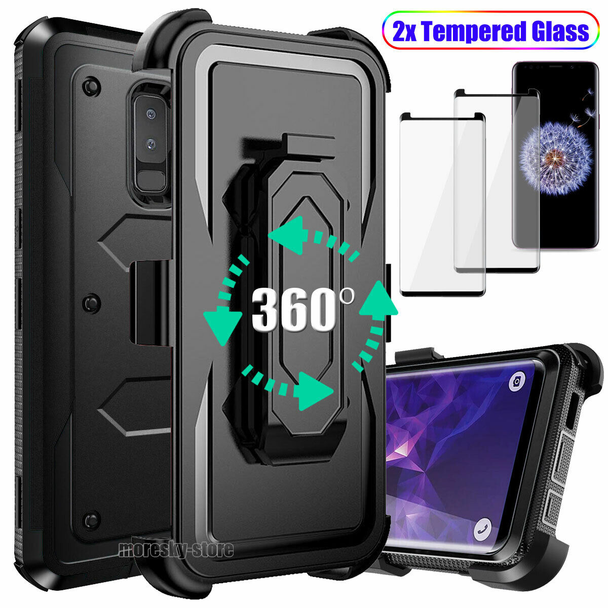 For Samsung Galaxy S9 S9 Plus Case Holster Clip Rugged Hard Cover - Thumbnail 4