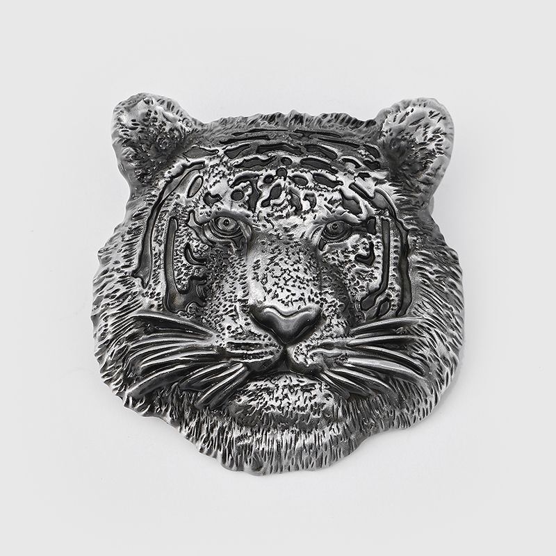 Men Belt Buckle Metal Tiger Chinese Dragon Shape DIY Craft Accessories 5.2x7.7cm