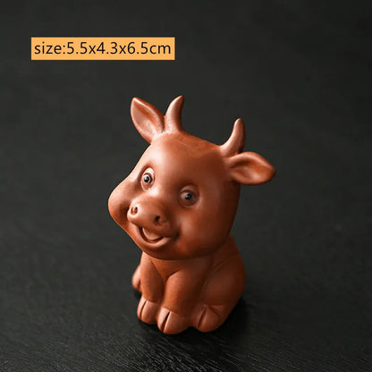 Chinese Zodiac ZishaTea Pet Animal Statue Decoration Handmade Sculpture Tea Set