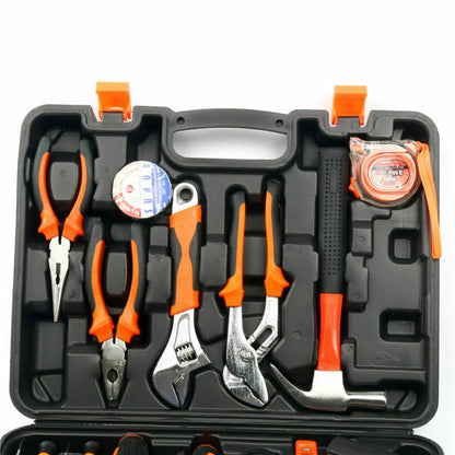 100PCS Household Tools Home Screwdrivers Hammer Pliers Repair Set With Box