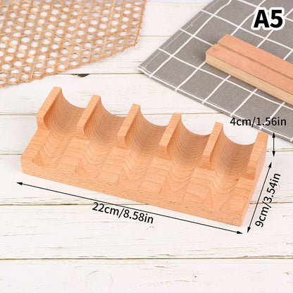 Japanese Sushi Rack Wooden Taco Snack Tray Food Holder Plate Cuisine Stand Decor