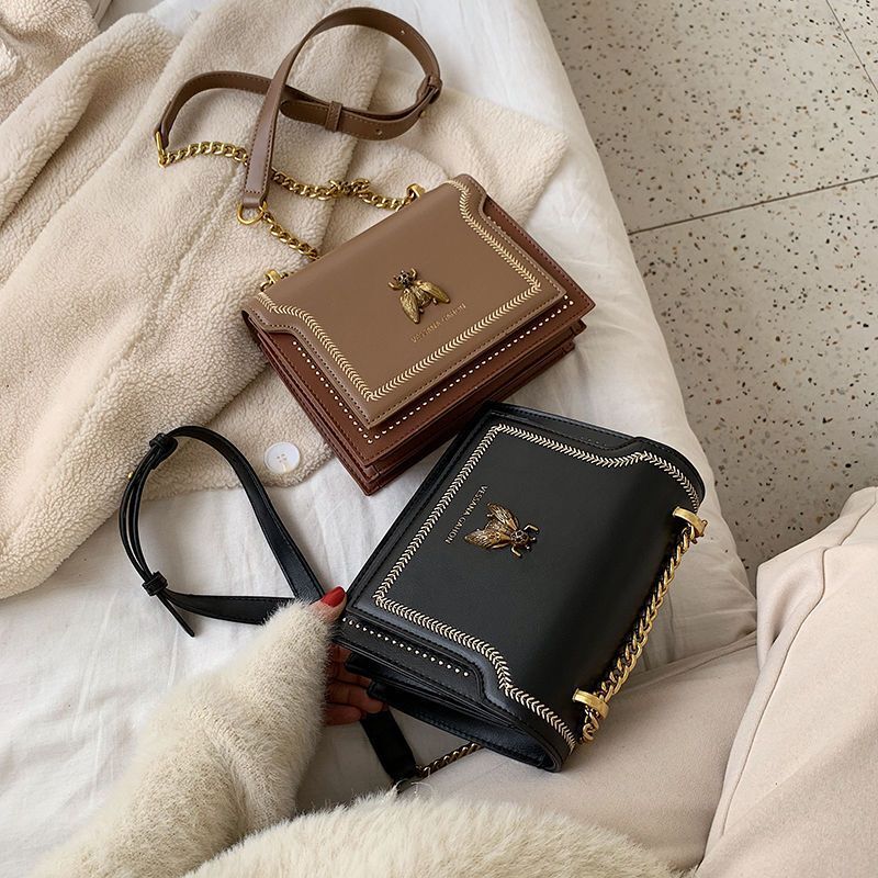 Ladies Chain Handbag Cartoon Decorative Shoulder Bag Leather Tote Bags Crossbody