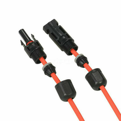 10AWG 1 Pair Black+Red Solar Panel Extension Cable with Female & Male Connectors