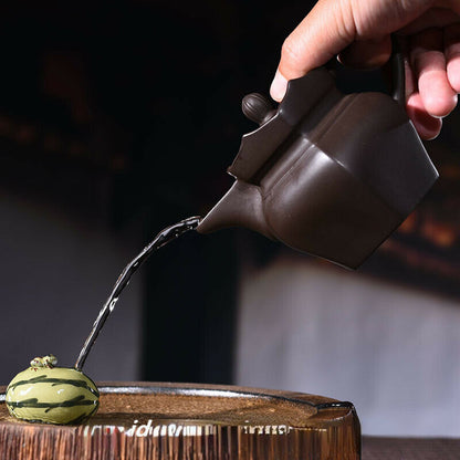 230ML Chinese Yixing Zisha Pottery Teapot Handmade Monk Hat Pot Kung Fu Tea Pot