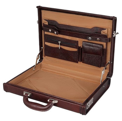New Leather Travel Briefcase Side Combination Lock Office Business Handbag