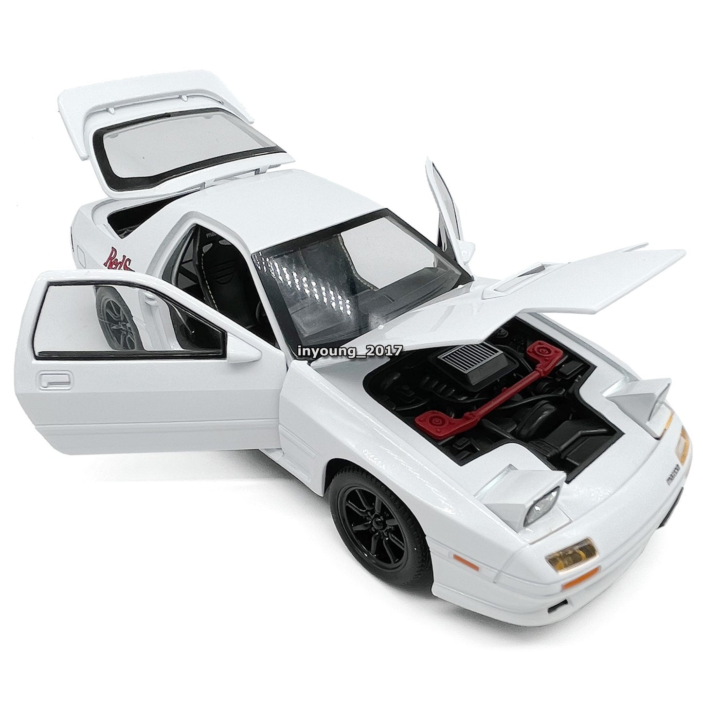 1/24 Mazda RX-7 FC3S Model Car Diecast Toy Vehicle for Boys Kids Gifts White