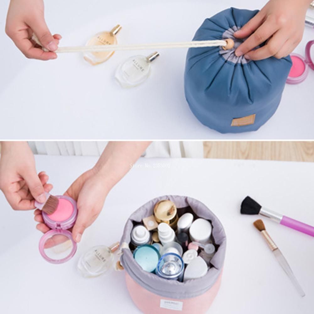 Round Cosmetic Bag Waterproof Beautiful Makeup Bag Travel Organizer Storage Bags
