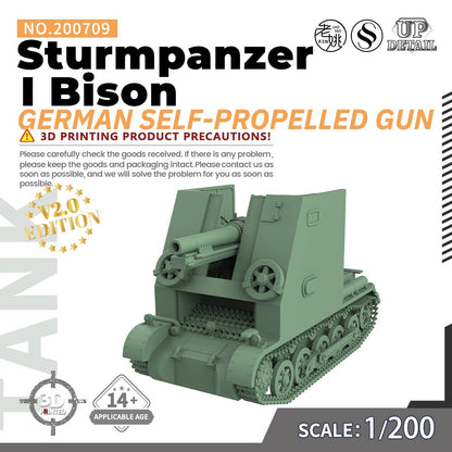 SS200709 1/200 Military Model Kit German Sturmpanzer I Bison Self-Propelled Gun