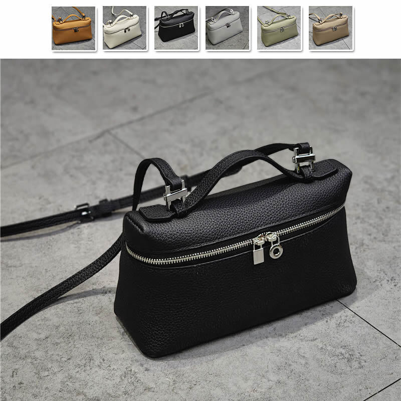 Small Mini Real Leather Box Tote Handbag Purse Crossbody Shoulder Bag Clutch