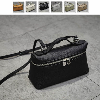 Small Mini Real Leather Box Tote Handbag Purse Crossbody Shoulder Bag Clutch