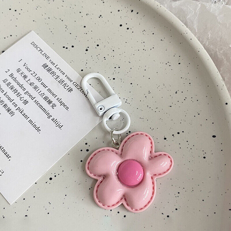 Colored Flower Keychain Heart Flower Bag Pendant DIY Candy Color Key Chains