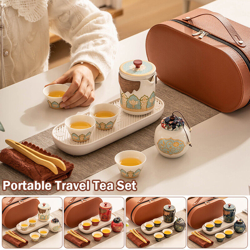 Outdoor Office Camping Tea Ceramic Set Porcelain Chinese Gongfu Tea Cup Set