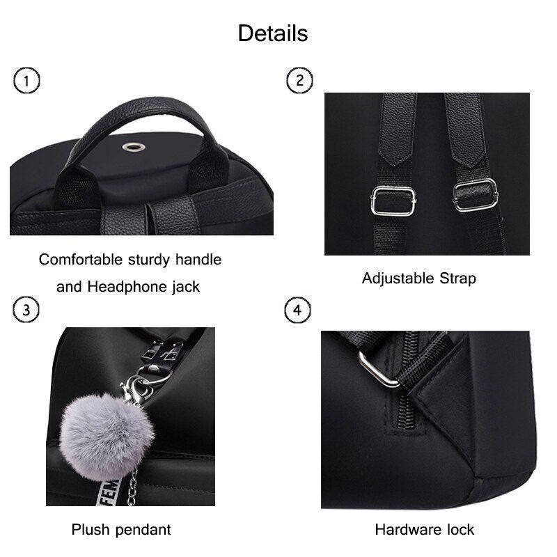 Oxford Backpack Waterproof Laptop Travel Bags Casual College Students School Bag