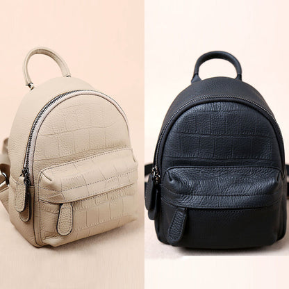 Croc Embossed Real Leather Backpack Rucksack Daypack Purse Cute bag Travel Purse