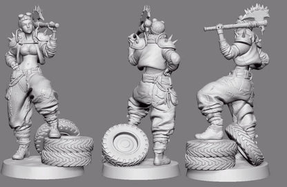 1/18 resin figure model kit Fantasy Female Warrior 3D Printing Unassembled
