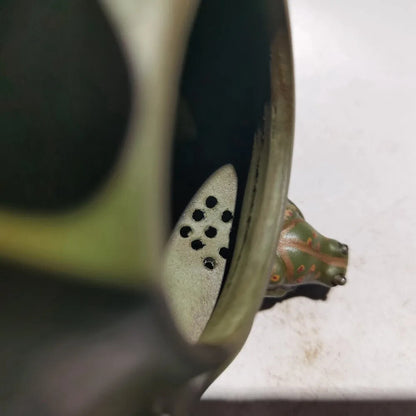 Green mud Chinese Yixing Zisha purple Clay Teapot Frog Lotus Leaf tea Pot 360ml