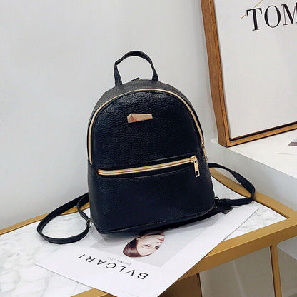 Women's Leather Backpack Satchel Trip Campus Female Rucksack Girls Shoulder Bag