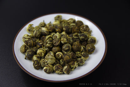 Organic high grade Jasmine Dragon Pearl Chinese GREEN TEA balls,mo li long zhu
