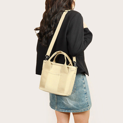 Women Canvas Tote Bag Large Capacity Handbags & Shoulder Bags Crossbody Zip