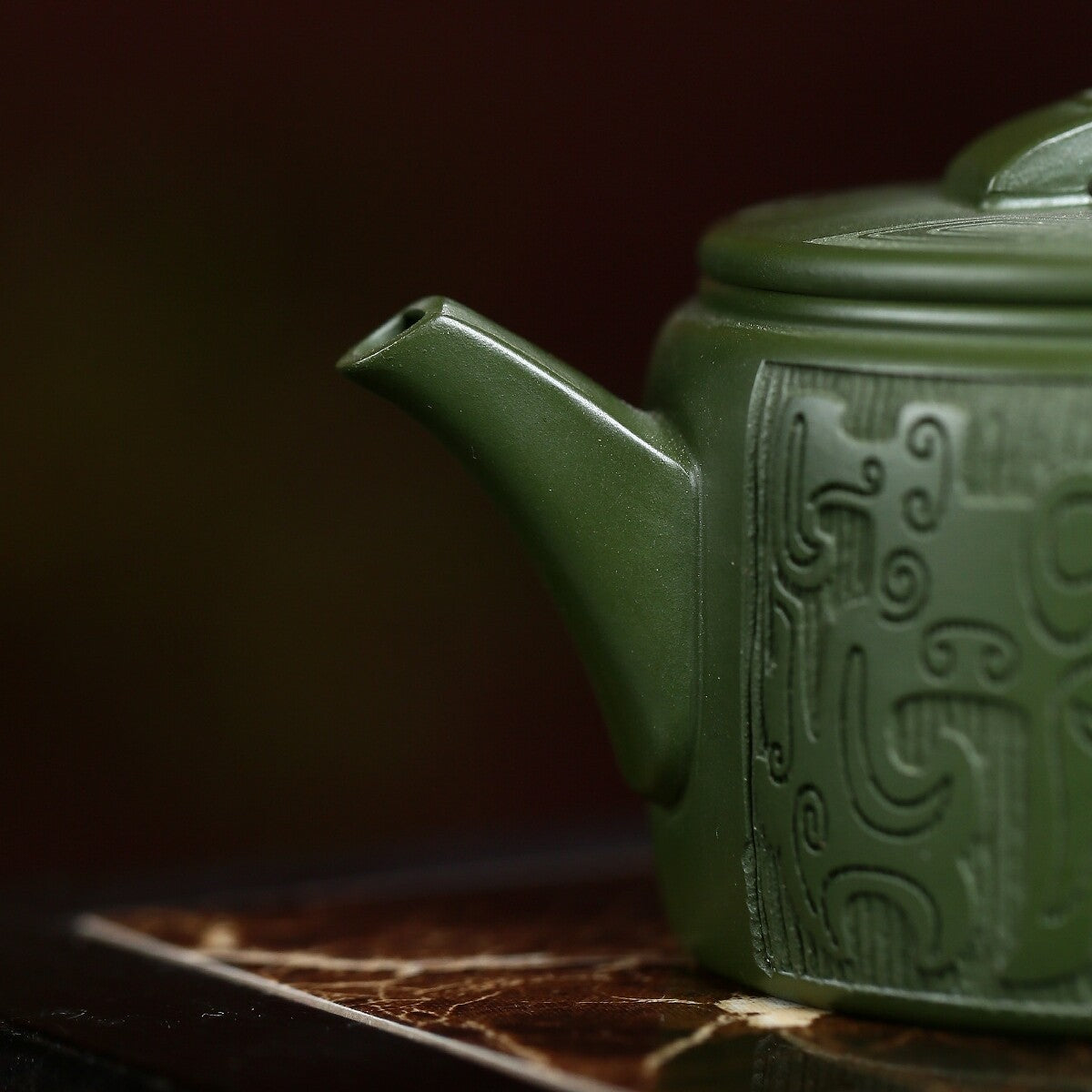 Tea Pot Handmade Carved Hanwa Pot Big Opening Mouth Marked Yixing Zisha Clay New
