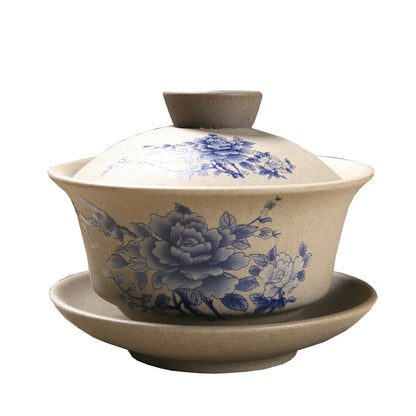 Chinese Kung Fu Teapot Pottery Clay Tea Cup Gaiwan Traditional Handmade Tea Set