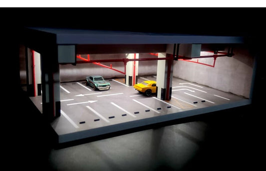 1:64 Garage Parking Lot Underground Parking Scene Unassembled Model Toy No Car