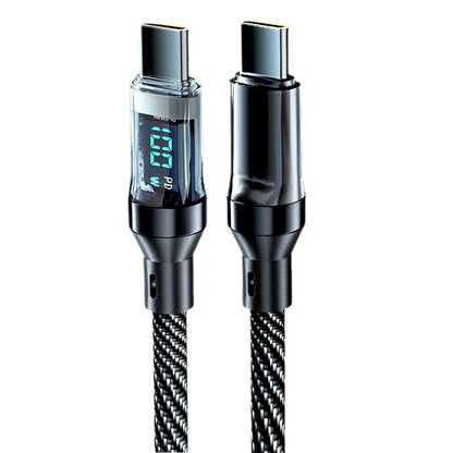 120w Super Fast USB Type-C Charging Braid Phone Charger Lead with Display LOT