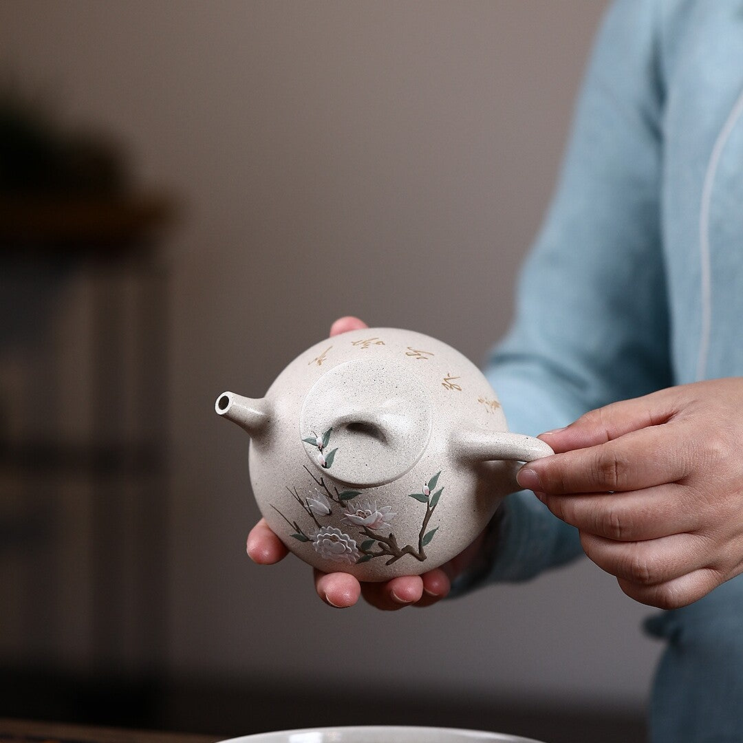 Chinese Tea Pot Real Yixing Zisha White Clay Shipiao Pot Marked Handmade Craft
