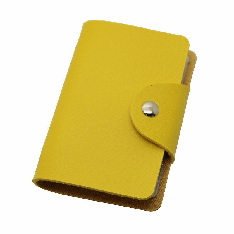 Credit Card Holder Men Women Cards Bag PU Leather Buckle Business ID Card Holder