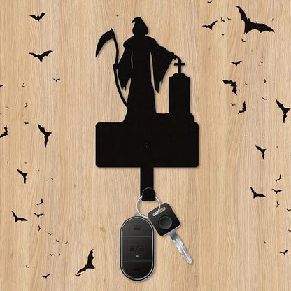 Halloween Wall Decor Hooks, Metal Key Holder Grim Reaper Wall Hanger Organizer