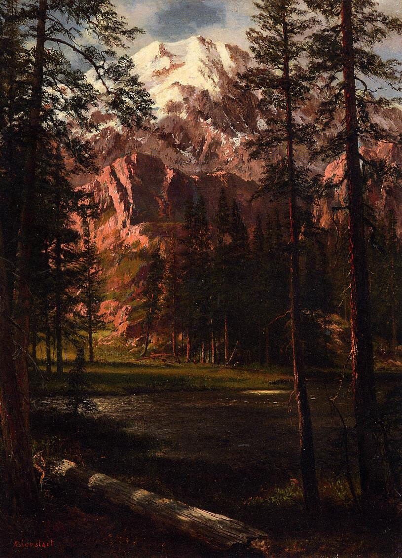 Dream-art Oil painting landscape art Mountain-Lake-Albert-Bierstadt-Oil-Painting