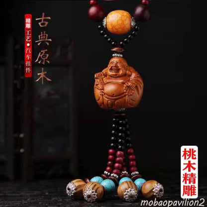 New Lotus Jewelry Peachwood Carving Buddha Statue Hanging Decorations