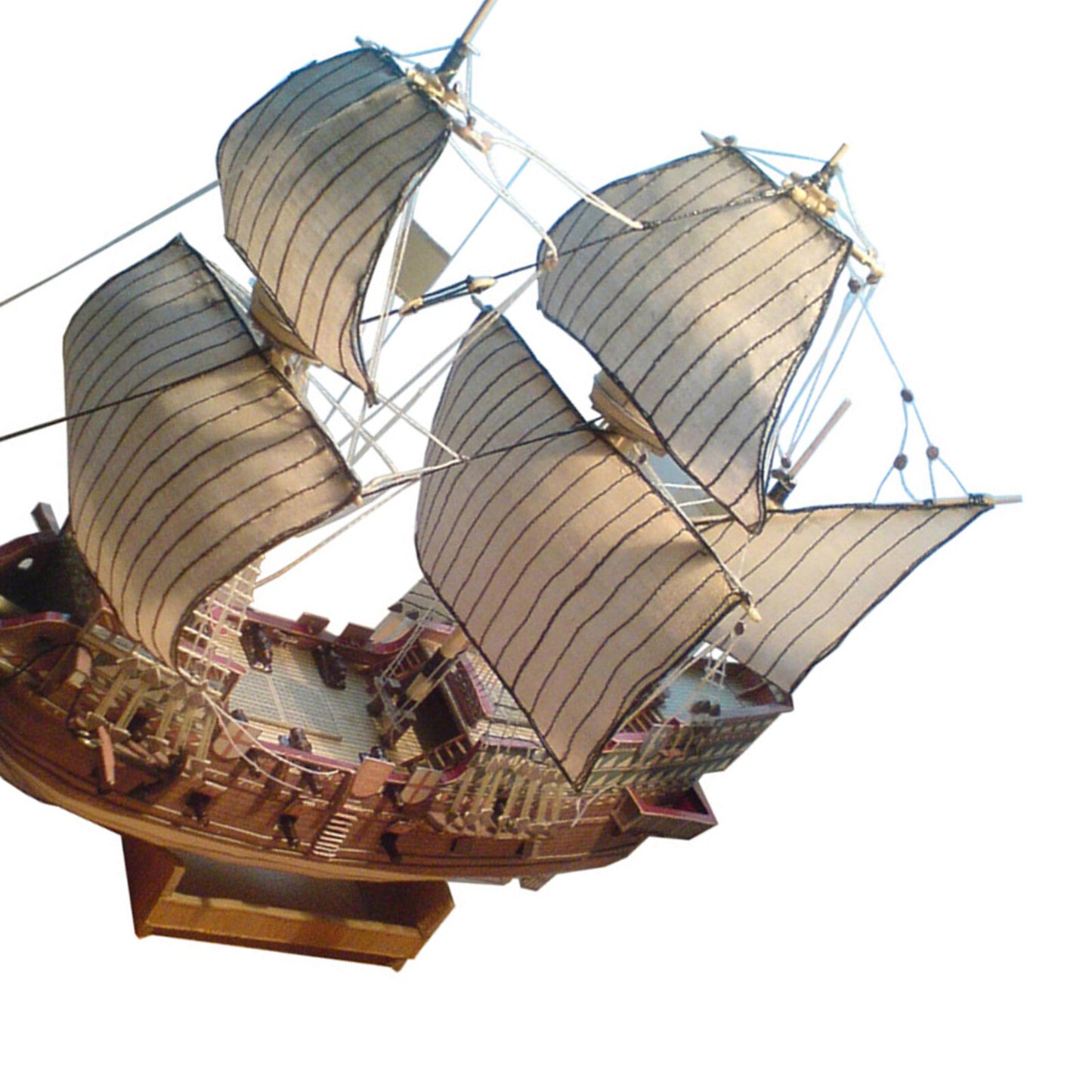 DIY 1:100 Galeon Golden Hind Sail Battleship Paper Model Sailboat Sciene Display