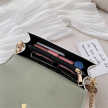 Mini Fashion Lock Flap Bag Synthetic Leather Shoulder Purse Handbag 20*15*7 CM