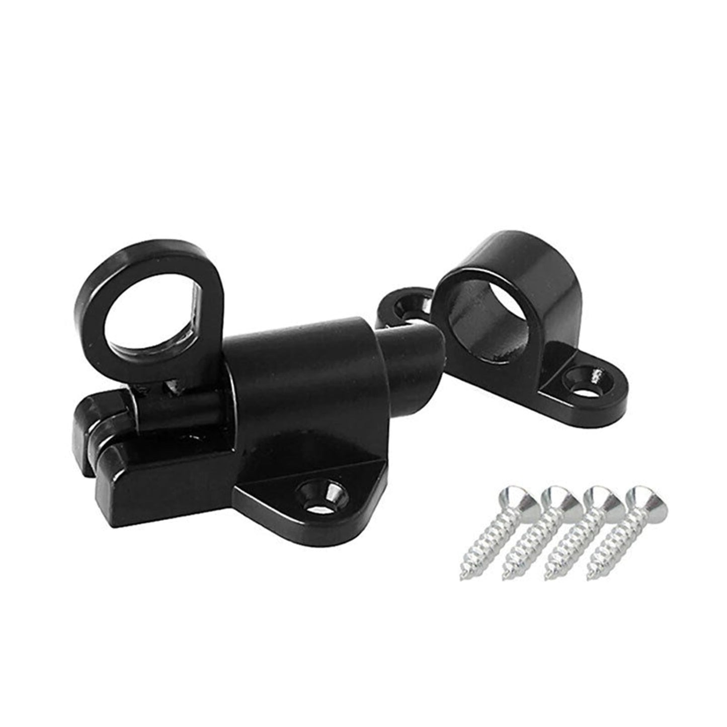 Black Aluminium Alloy Spring Door Lock with Automatic Locking Mechanism A