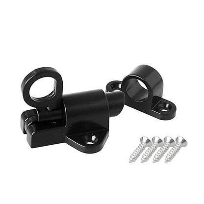 Black Aluminium Alloy Spring Door Lock with Automatic Locking Mechanism A