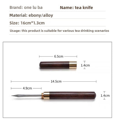 16cm Ebony Handcarved Tea Needle Pu'er Tea Tea Knife Tea Ceremony Accessories