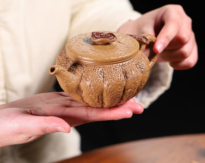 260ML Chinese Yixing Pure Handmade Zisha Jiangpo Clay Teapot Lingzhi Hu Tea Pot