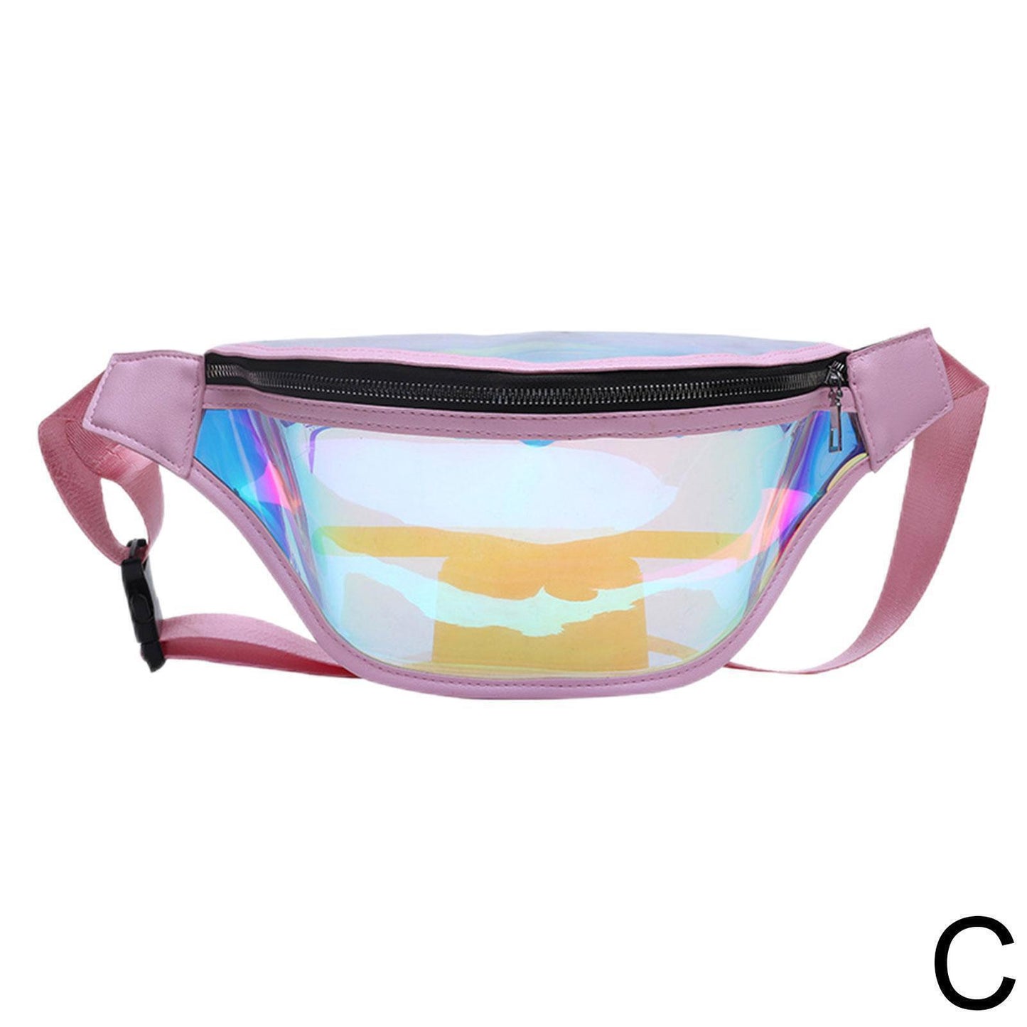 Women Clear Transparent Belt Bag Fashion Punk Fanny Waist Bag Pack Pack n W5K